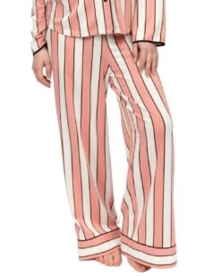 Cyberjammies Bonnie Printed Stripe Jersey Wide Leg Pyjama Bottoms - Pink Mix