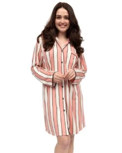 Cyberjammies Bonnie Printed Stripe Jersey Nightshirt - Pink Mix