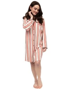 Cyberjammies Bonnie Printed Stripe Jersey Nightshirt - Pink Mix 11 Cyberjammies Bonnie Printed Stripe Jersey Nightshirt - Pink Mix -Belle Lingerie Store BELLE Bonnie 5050 cyberjammies bonnie printed stripe jersey nightshirt pink mix 5