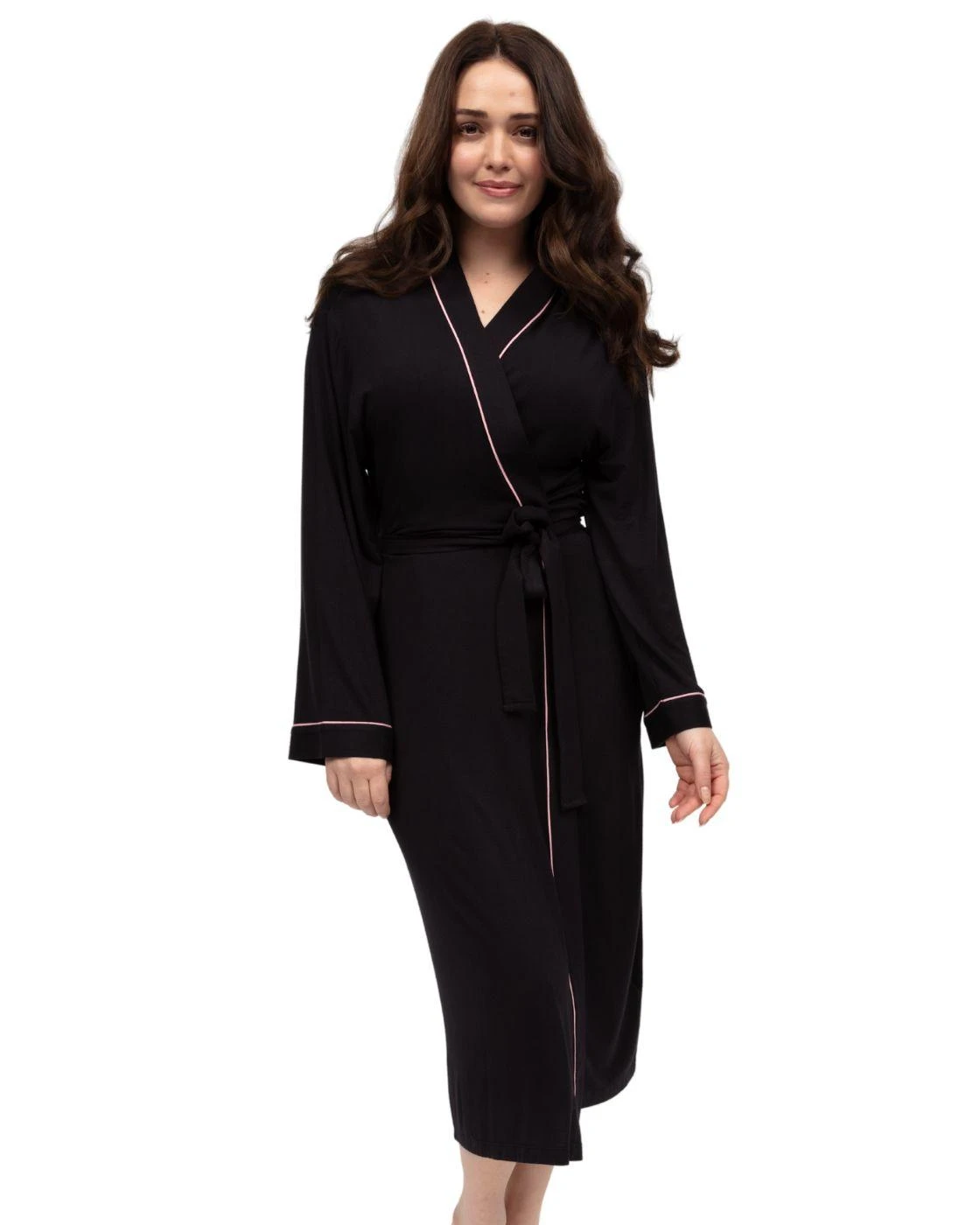 Cyberjammies Bonnie Jersey Long Dressing Gown - Black 1 Cyberjammies Bonnie Jersey Long Dressing Gown - Black