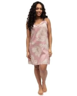 Cyberjammies Fable & Eve Fulham Woven Floral Print Strappy Short Nightdress - Pink Mix -Belle Lingerie Store BELLE Fable EveFulham 2259 cyberjammies fable eve fulham woven floral print strappy short nightdress pink mix 6