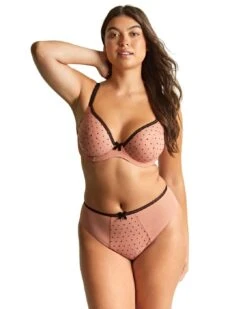 Panache Gabrielle High Waist Brazilian Brief - Flocked Spot -Belle Lingerie Store BELLE Gabrielle 11312 panache gabrielle high waist brazilian brief flocked spot 4