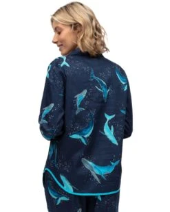 Cyberjammies Marina Whale Print Pyjama Top - Navy Mix -Belle Lingerie Store BELLE Marina 5018 cyberjammies marina whale print pyjama top navy mix 3