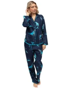 Cyberjammies Marina Whale Print Pyjama Top - Navy Mix -Belle Lingerie Store BELLE Marina 5018 cyberjammies marina whale print pyjama top navy mix 6