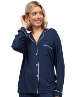 Cyberjammies Marina Revere Jersey Pyjama Top - Navy