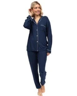 Cyberjammies Marina Revere Jersey Pyjama Top - Navy -Belle Lingerie Store BELLE Marina 5029 cyberjammies marina revere jersey pyjama top navy 5