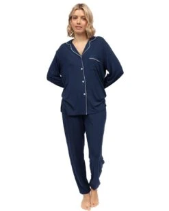 Cyberjammies Marina Revere Jersey Pyjama Top - Navy -Belle Lingerie Store BELLE Marina 5029 cyberjammies marina revere jersey pyjama top navy 6