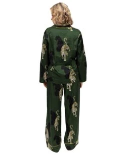 Cyberjammies Olive Leopard Print Wide Pyjama Bottoms - Olive Green Mix -Belle Lingerie Store BELLE Olive 5001 cyberjammies olive leopard print wide pyjama bottoms olive green mix 6