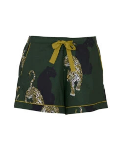 Cyberjammies Olive Leopard Print Shorts - Olive Green Mix -Belle Lingerie Store BELLE Olive 5003 cyberjammies olive leopard print shorts olive green mix 3