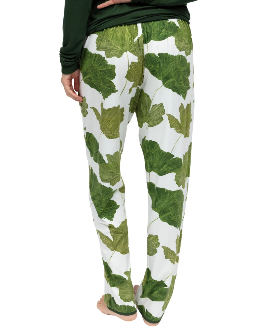 Cyberjammies Olive Leaf Printed Jersey Pyjama Bottoms - Olive Green Mix 2 Cyberjammies Olive Leaf Printed Jersey Pyjama Bottoms - Olive Green Mix - Image 2